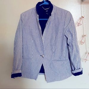 Navy pinstriped blazer